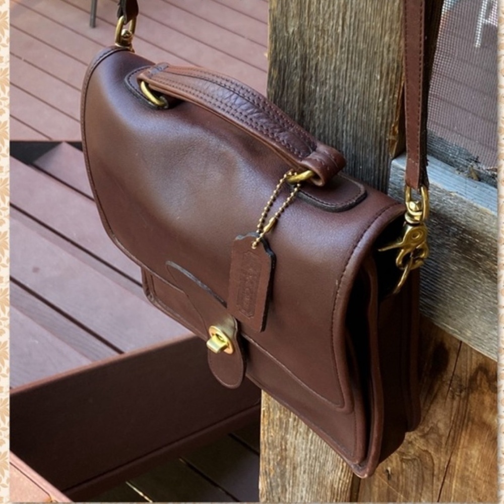 VINTAGE COACH MAHOGANY BROWN MESSENGER STATION BAG 5130 - Picture 11 of 16